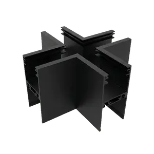 ACOPLE CRUZ VERTICAL PARA RIEL MAGNÉTICO DE APLICAR 25MM NEGRO