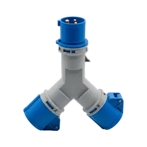 CONECTOR IND MULTIPLE DOBLE 2P+T 16A IP44 230V AZUL