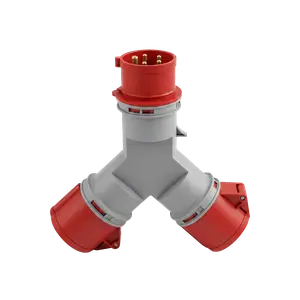 CONECTOR IND MULTIPLE DOBLE 3P+T+N 16A IP44 400V ROJO