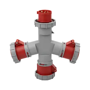 CONECTOR IND MULTIPLE TRIPLE 3P+T 16A IP67 400V ROJO