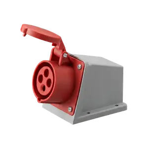 CONECTOR IND TOMA SUPERFICIE 3P+T 32A IP44 400V ROJO