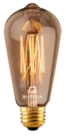 LAMPARA FILAMENTO INC. ST64 AMBAR 25W NOVALUCCE