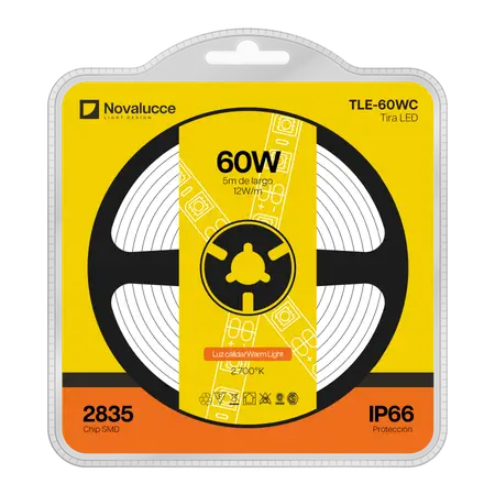 TLE-60WC TIRA 60 LEDS IP66 2835 LC 5 MTS NOVALUCCE