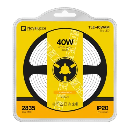 TLI-40WAM TIRA 60 LEDS IP20 2835 AMARILLO 5 MTS NOVALUCCE